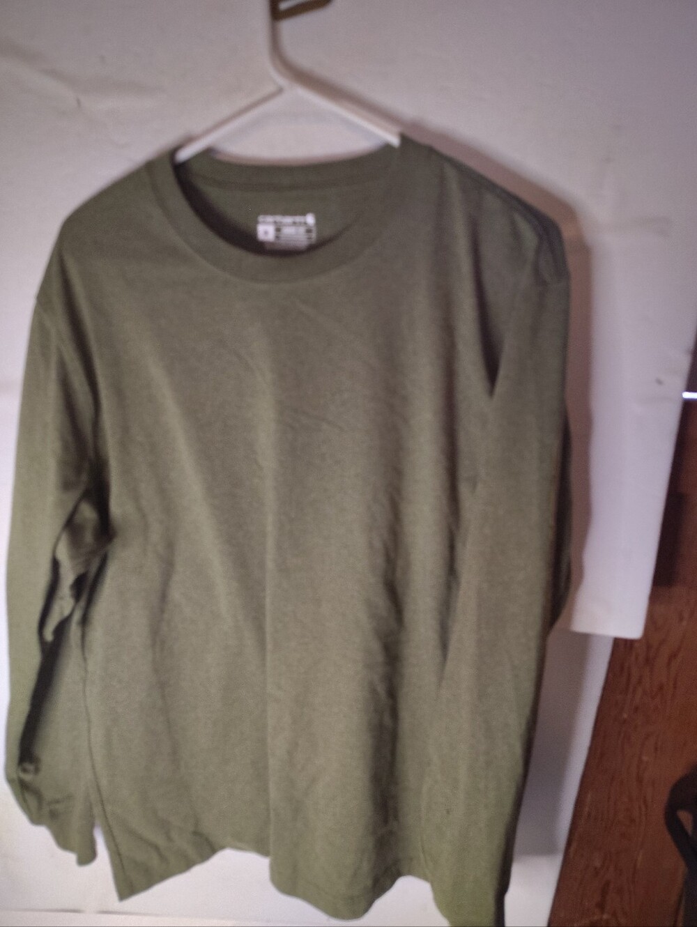 Carhartt Shirt Lot Of 2 Green Size Med. Loose Fit Long And Short Sleeve